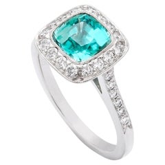 Tiffany & Co Mint Green Tourmaline & Diamond ring