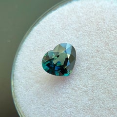 GIA Certified 1.07ct Deep Green Blue Sapphire Untreated Heart Cut Unique Gem