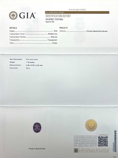 GIA Certified 1.18ct Rare Pyrope Spessartine Garnet Vivid Purple Oval Cut Gem