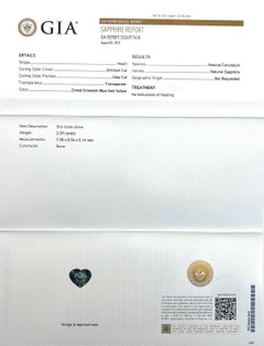 Unique GIA Certified 2.29ct Sapphire Untreated Parti Colour Blue Yellow Heart
