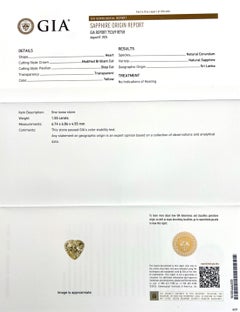 Natural GIA Certified 1.55ct Ceylon Yellow Sapphire Untreated No Heat Heart Cut