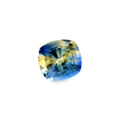 Unique GIA Certified Ceylon Sapphire 1.26ct Bi Colour Yellow Blue Cushion Cut