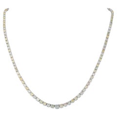 Collana tennis in oro bianco 18 carati con diamanti colorati "Fancy" da 11,0 carati MF03-073026