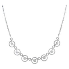 Collana con maglie circolari in oro bianco 18 carati e diamanti da 2,45 carati MF14-072826