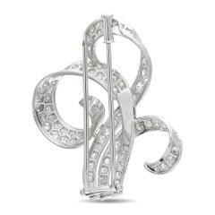 Spilla antica in oro bianco 18 carati con diamanti da 4,85 carati MF11-080326