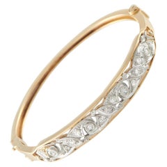 Pulsera vintage de oro amarillo de 14K con diamantes de 0,30 ct MF01-071626