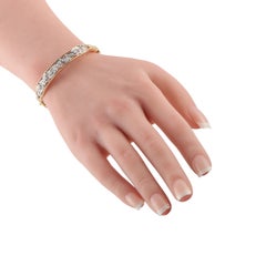 Pulsera vintage de oro amarillo de 14K con diamantes de 0,30 ct MF01-071626