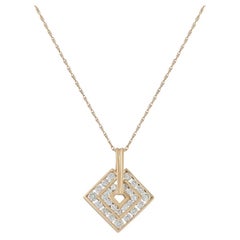 14K Yellow Gold 0.50ct Diamond Pendant Necklace MF03-071626