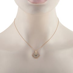 14K Yellow Gold 0.50ct Diamond Pendant Necklace MF03-071626