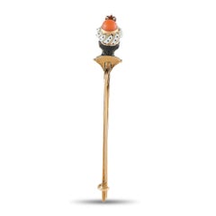 14K Yellow Gold Enamel Stick Pin MF23-080426
