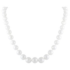 Collana in oro bianco 14 carati con diamanti da 1,50 carati e perle MF20-080326
