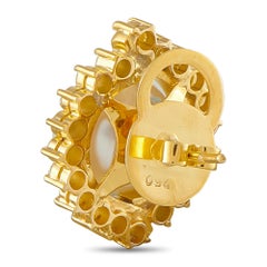 Ohrringe aus 18 Karat Gelbgold mit Diamanten (1,60 Karat) und Perlen im Cluster-Design, MF25-080726