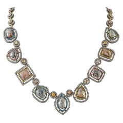 18K Yellow Gold 85ct Diamond Necklace MF21-080326