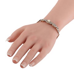 14K Yellow Gold 0.30ct Diamond Pearl Bracelet MF09-081226