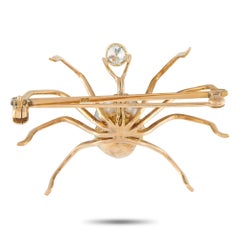14K Rose Gold 0.35ct Diamond and Baroque Pearl Spider Brooch MF30-080326
