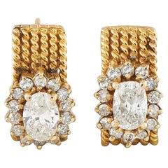 Pendientes de oro amarillo de 14 quilates con diamantes de 1,25 ct MF04-081226