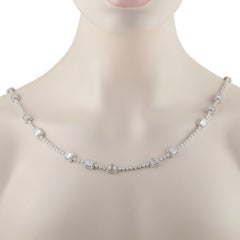 18K White Gold 29.85ct Diamond Station Necklace MF10-080526