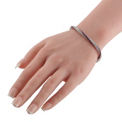 Assael 18K White Gold 5.48ct Diamond and Ruby Snake Bracelet AS10-071526