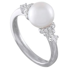 Assael 18K White Gold 0.25ct Diamond Pearl Ring AS01-071526