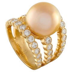 Assael 18K Yellow Gold 1.72ct Diamond and Golden Pearl Ring AS02-071526