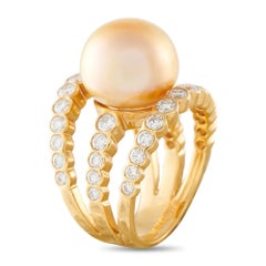 Assael 18K Yellow Gold 1.72ct Diamond and Golden Pearl Ring AS02-071526