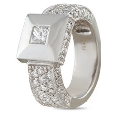 18K White Gold 0.65ct Diamond Pyramid Ring MF07-071726