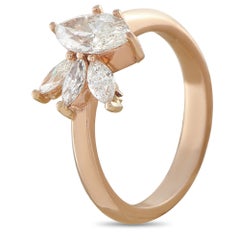 Anello a grappolo con diamanti da 1,25 ct in oro rosa 14 carati, taglio marquise – MF17-071526