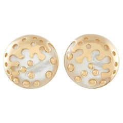 Bvlgari 18K Yellow Gold Mother of Pearl Earrings BV04-072826