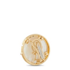 Bvlgari 18K Yellow Gold Mother of Pearl Earrings BV04-072826