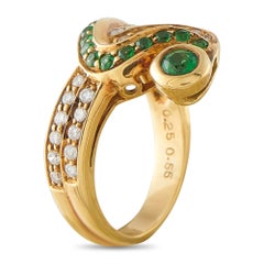 18K Yellow Gold 0.25ct Diamond and Tsavorite Ring MF04-080326