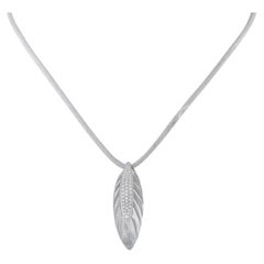 Io Si 18K White Gold 0.48ct Diamond and Rock Crystal Pendant Necklace