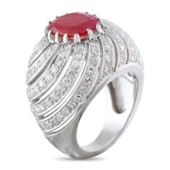 Anello in platino con diamante da 1,0 ct e rubino MF27-080326