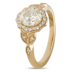 14K Yellow Gold 1.22ct Diamond Halo Engagement Ring MF18-080526