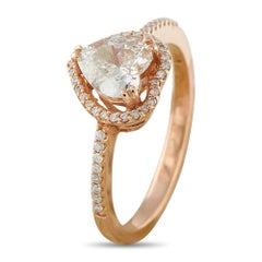 18K Rose Gold 1.10ct Diamond Heart Halo Ring MF10-081226