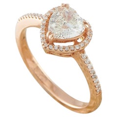 18K Rose Gold 1.10ct Diamond Heart Halo Ring MF10-081226