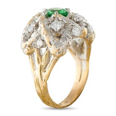 18K Yellow Gold 0.70ct Diamond and Tsavorite Ring MF06-081126