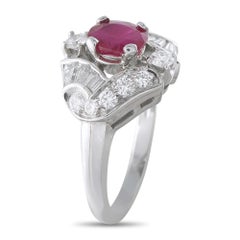 Platinum 0.90ct Diamond and Ruby Ring MF12-080426