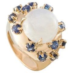 14K Yellow Gold Moonstone and Sapphire Ring MF08-081126