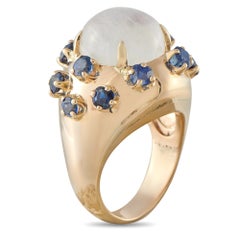 14K Yellow Gold Moonstone and Sapphire Ring MF08-081126
