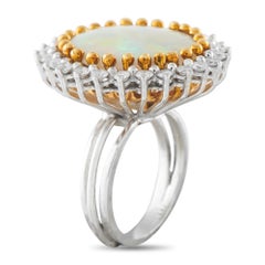 Platinum 0.80ct Diamond and Opal Cocktail Ring MF06-082526