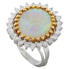 Platinum 0.80ct Diamond and Opal Cocktail Ring MF06-082526