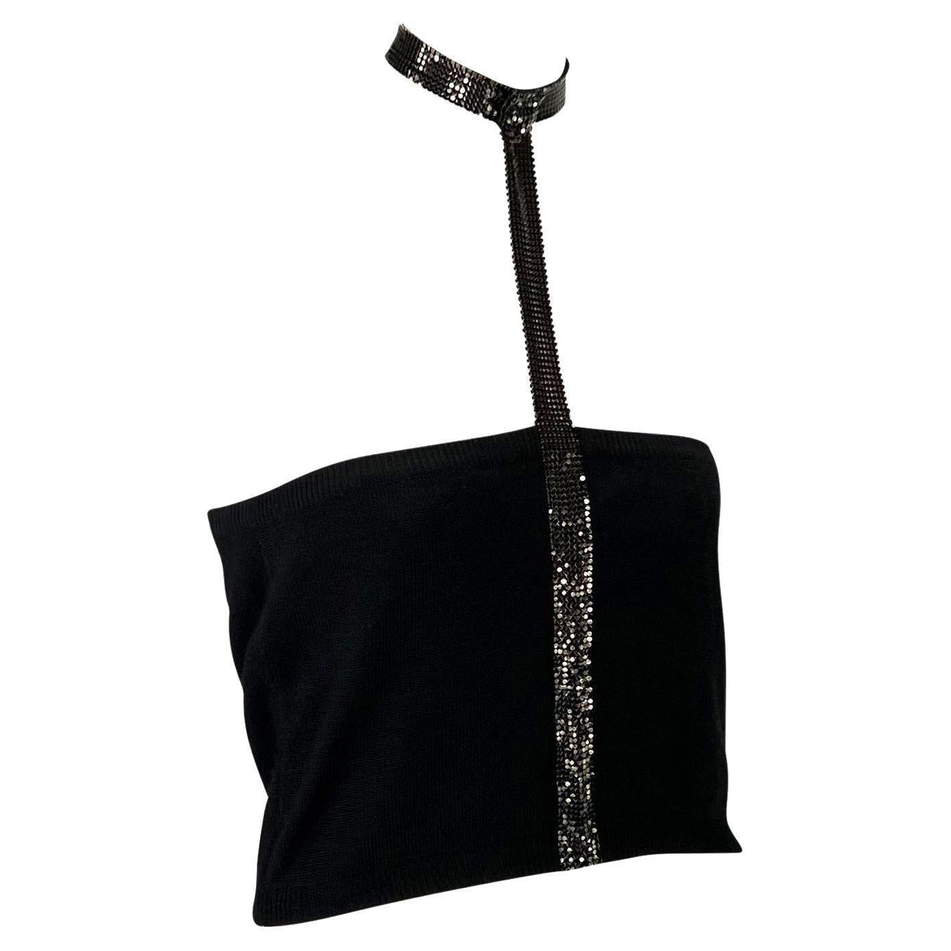 F/W 1998 Gianni Versace by Donatella Ad Campaign Oroton Choker Knit Tube Top 1