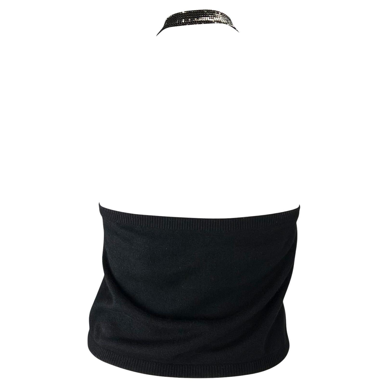 F/W 1998 Gianni Versace by Donatella Ad Campaign Oroton Choker Knit Tube Top In Good Condition In West Hollywood, CA