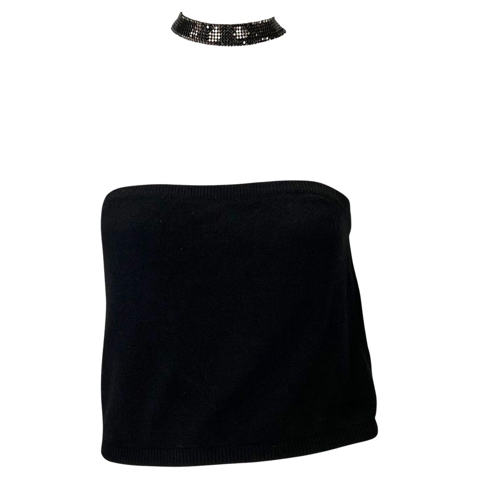 F/W 1998 Gianni Versace by Donatella Ad Campaign Oroton Choker Knit Tube Top 2