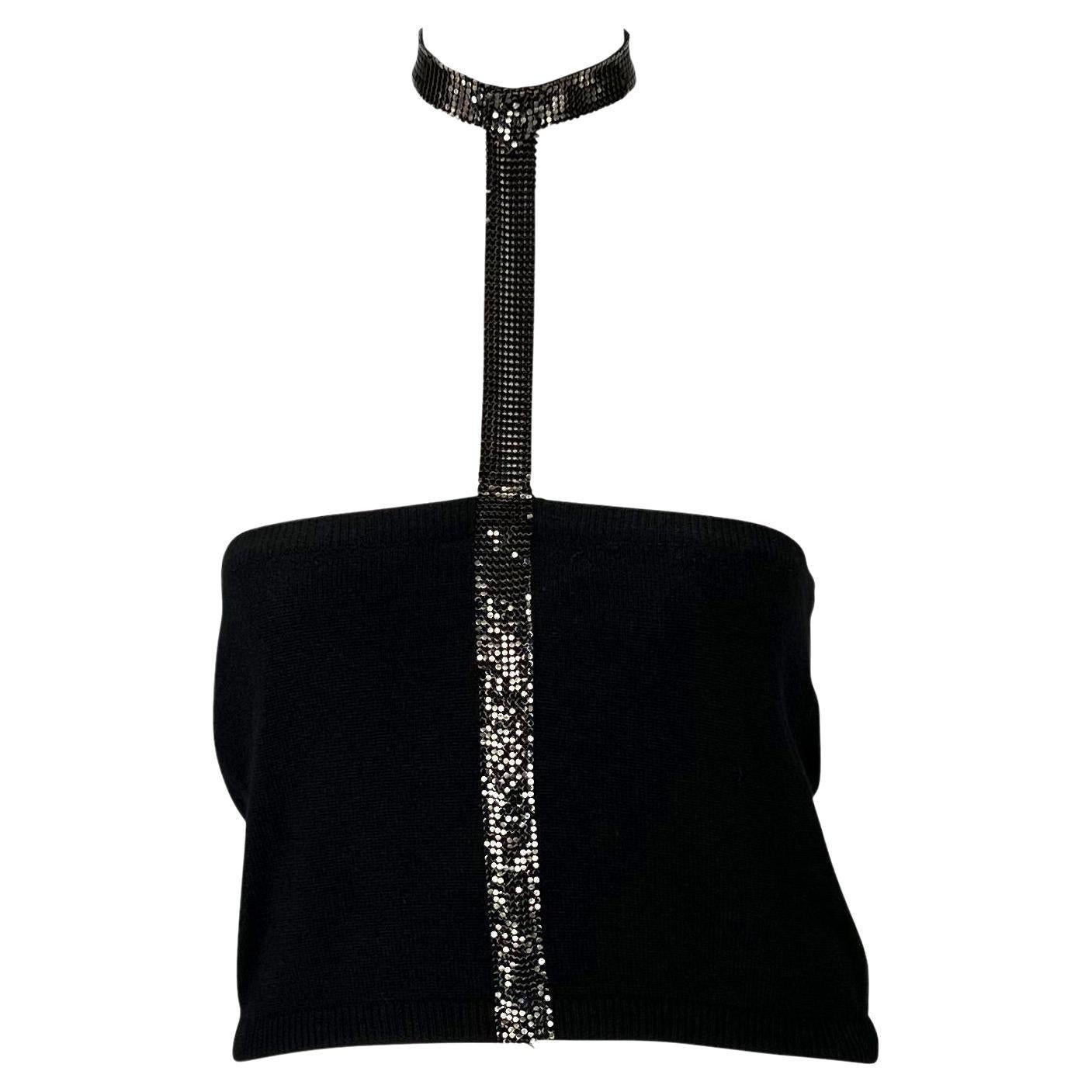 F/W 1998 Gianni Versace by Donatella Ad Campaign Oroton Choker Knit Tube Top 4