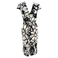 2003 Gucci by Tom Ford - Vestito a cravatta in seta grigia con stampa floreale