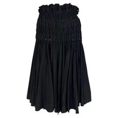F/W 2001 Yves Saint Laurent by Tom Ford Jupe évasée plissée en satin noir