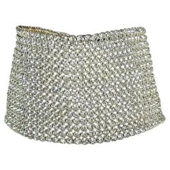 S/S 2000 Dolce & Gabbana Collier ras du cou extra large en strass argenté