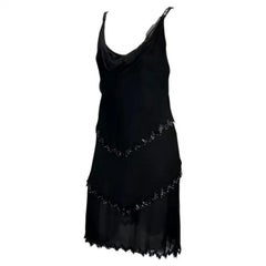 A/I 1998 Valentino Garavani - Abito da sera in chiffon nero e perline