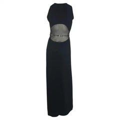 A/I 2001 Paco Rabanne: abito da passerella con pannelli trasparenti in nero, Bodycon Y2K